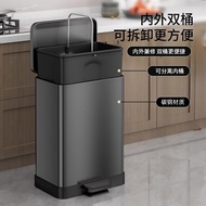 Tong Sampah Dapur Isi Rumah Pedal Tong Sampah Selak Kapasiti Besar Tong Sampah Persegi Kapasiti Besa