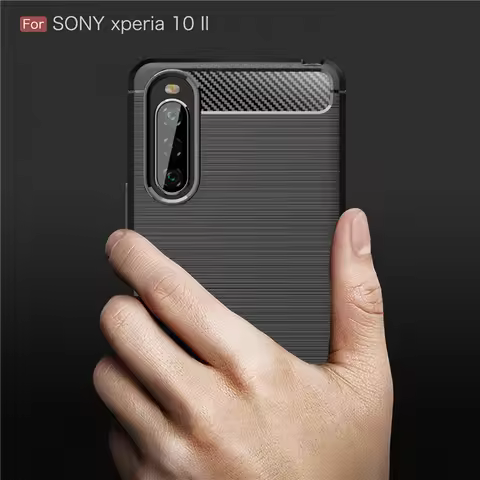 For Sony Xperia 1 5 8 10 II Case Silicone Carbon Fiber Cover Phone Case For Sony Xperia XA1 XA2 XZ1 
