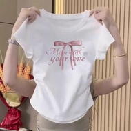 Women's T-Shirt Tight-Fitting Summer Crop Top Versatile Thin Short Sleeves Korean Version Of The Tid