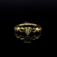 แหวนพลอยเพอริดอท (Peridot) ตัวเรือนเงินแท้92.5%ชุบทอง ไซด์นิ้ว 54 หรือ เบอร์ 7 US สินค้ามีใบรับประกัน
