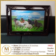 3D Lucky Running Horses Wall Decor 29 inches x 21 inches