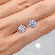 Solitaire 1 CT stud diamond lab earrings