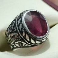 深紅寶石男戒 925 純銀戒指 Yaqut 戒指 手工紅寶石紅寶石戒指