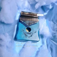 Đàn Kalimba 17 phím màu xanh hình cá voi nai radio tiếng hay freeship Akeshicực hot
