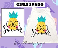 Girls Sando Kids tops Cool Sando 1-12 yrs old Sumer sando