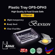 GO-H3 l OPS - H3 - BENXON Plastic Tray [ 100pcs± ] Bakery Disposable Plastic Clear Food Box - Bekas 