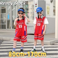 ReadyStock Children’s Basketball Outfit: Boys Short Sleeve Sports Clothes, Perfect for Primary Schoo