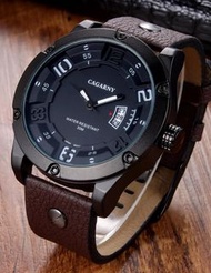 CAGARNY Men Round Pointer Date Quartz Watch