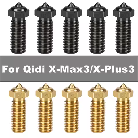 1~10pcs Brass Hardened Steel 0.4mm 3D Printer Nozzle For Qidi X Max 3/ X Plus 3, Wholesale Nozzles F