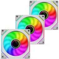 ARGB Fans 120mm PWM Fans 3PACK PC RGB Fans, RW120 PWM RGB Fans with 12V 4PIN pwm and 5V-3PIN ARGB Pl