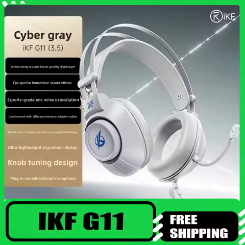 IKF G11 Wired Headphones 7.1 Channel with Microphone RGB Lighting Effect Ergonomic Lightweight Desig