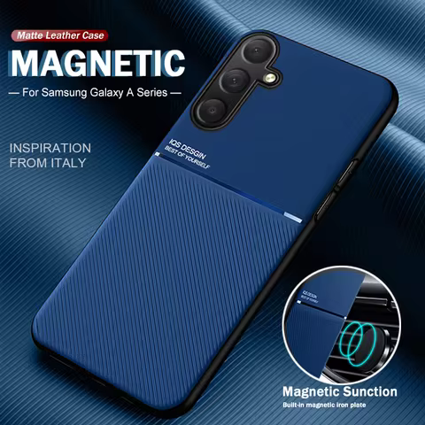 Sumsung A 15 5G Case Magnetic Holder Leather Back Cover For Samsung Galaxy A05 A05s A15 4G A25 A35 A