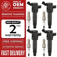 4Pcs 27300-3F100 UF-611 Ignition Coil+spark plug for Hyundai Sonata Santa Fe GENESIS COUPE Tucson IX