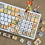 Zootopia Keycaps 130 Keys MOA Profile PBT Dye Sublimation Aula F75 F99 RK100 Mechanical Keycaps Roun