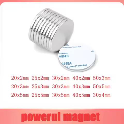 40x2 mm Round Magnet 40x3mm For Refrigerator,Office,DIY 30x2 With Self - Adhesive Tape 30*3 25x2 25*