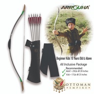 Arrouha Kepaze Turkish Pakej 20lbs Busur Pemula Sukan Tradisional Memanah Sekolah Rendah