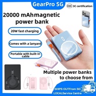 【SG Local Stock】powerbank 20000mah Fast Charging Built-In Cable Magnetic ccc Power Bank ccc certifie