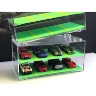 Transparent Acrylic Display Case Box for 1/64 Diecast Hot Wheels / Matchbox Stackable Car Parking Di