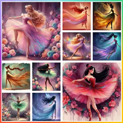Diamond Painting Disney Ballerina Princess Beauty Cross Stitch Kit 5D DIY Art Mosaic Drawing Element