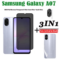 3in 1ความเป็นส่วนตัว Samsung Galaxy กระจกนิรภัยสำหรับ A07กระจกหน้าจอ LTE Samsung Galaxy A07เลนส์จอฟิ