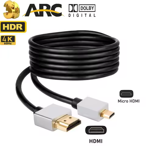 4K 60Hz Micro HDMI Cable to HDMI 2.0 Micro HDMI to HDMI A Cable for GoPro Hero 7 Black Hero 5 4 6 Ra