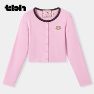 เสื้อคลุมคาร์ดิแกนถักคอตตอน Hello Kitty สำหรับผู้หญิง สวมใส่อยู่บ้านได้ เสื้อคลุมนอน แขนยาว ทรงหลวม