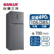 台灣三洋 490公升采晶鋼板雙門變頻冰箱 SR-V490B燦坤線上購物
