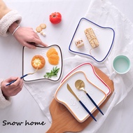 Snow Scandinavian Relief Toast-Shaped GoodDay Creative Bread Plate Breakfast Plate Dessert Plate Cak