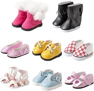 WHYS FXSN 8 Pairs Doll Shoes Fit 14.5 inch American Doll Wellie Wishers Doll Including Boots, Sandal