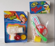 懷舊香港玩具.香港製造玩具，70年代玩具:  70年代膠玩具: 太空槍 space toy , space saucer/ signal gun