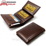 100% Men's Standing Leather Wallet Genuine Leather 3-FoldOriginal Wallet for Men Leather Wallet for 