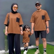 (PREMIUM QUALITY) CINNAMON - BLACK POCKET/ Family Couple T-Shirt Family Gathering T-Shirt/ Outbound 