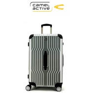 camel active Men/Women Medium Luggage 25 inch TSA 8 Wheels Polycarbonate PC [Black/Silver] (51301025)