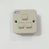 PDL Metal Clad Switch 3 Gang 2 Way