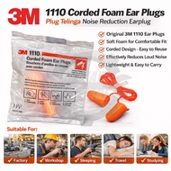 3M 1110 Corded Foam Ear Plugs. Plug Telinga Noise Reduction Earplug. Soft Comfortable Hearing Protec