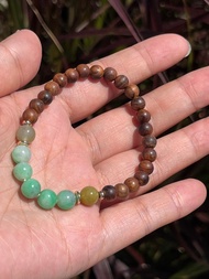 Angel's tears翠色-天然緬甸玉 果綠翡翠珠設計木珠手串手鍊