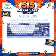 AULA L99 Smart Display Mechanical Keyboard Tri-Mode Touch Control 8000mAh Battery Customizable Gamin
