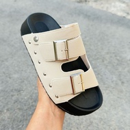 Student sandal (448) has 2 styles, prominent square buckle, 3.5cm high sole