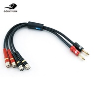 GOLLEY LION Dual Banana Plugs Splitter Cable 1 Ft（0.3Meters） 2 Banana Male to 4 Terminal Jack Adapte