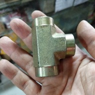 Tee socket thread in 1/2 triangle iron nipple bspp npf