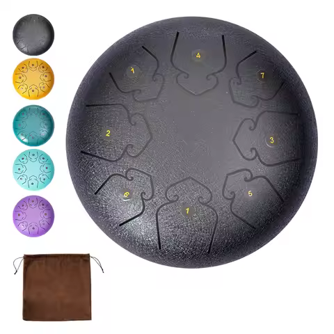 Mini Chakra Drum 6 Inch 8 Notes Waterproof Rain Chime Ethereal Hand Pan for Yoga Musical Education