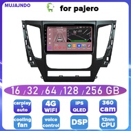 MUJAJNDO for Mitsubishi montero pajero 2016-2019 android12 2 4 8GB RAM 9inch voice command carplay IPS QLED android auto car stereo car head unit with 4G DSP 360panorama dashcam