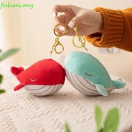 FUHUI Animal Whale Small Pendant, Fluffy Simulation Plush Whale Keychain, Kawaii Ins Cartoon Soft Wh