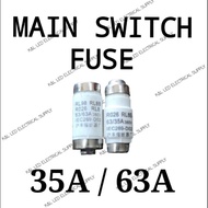 MAIN SWITCH FUSE / BOTTLE FUSE D02 35A OR 63A