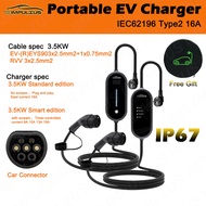 IMPULZUS Type2 Portable EV Charger 8A 10A 13A 16A 3.5KW for Electric Car IEC62196 Smart EV Charger