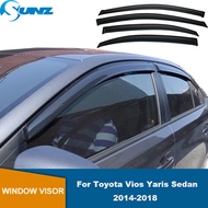 zylo9337 Side Window Visor For Toyota Vios XP150 Y Sedan 2014 2015 2016 2017 2018 Car Weather Shield