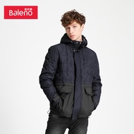 班尼路（Baleno）羽绒服男拼色潮流休闲修身轻薄防风外套 B9B M