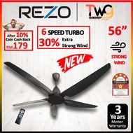 [New Model] Rezo FITO565 / IMPRESS565 Turbo 6 Speed Ceiling Fan With Remote Control