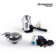 Areyourshop สวิตช์จุดระเบิด ล็อค & ชุดกุญแจฝาปิดเชื้อเพลิงสำหรับฮอนดา Steed VLX 400 Shadow VLX