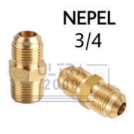 DOUBLE NEPEL 3/4 / Nepel Ac Mobil Angin Kompresor 1/4 / Nepel Sambungan Selang / Alat Alat Ac